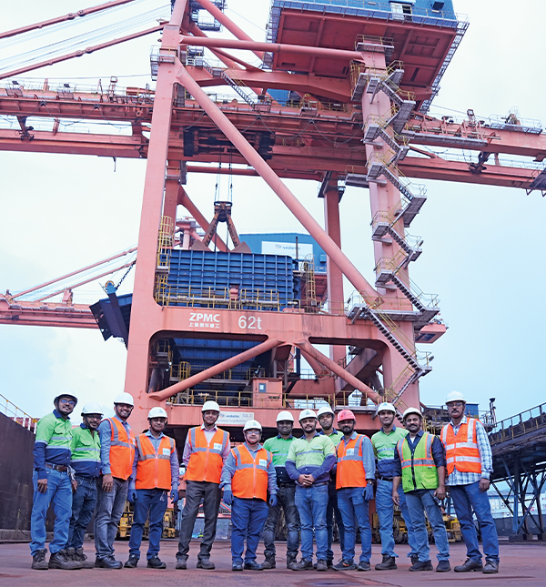 Vedanta workforce at port operations